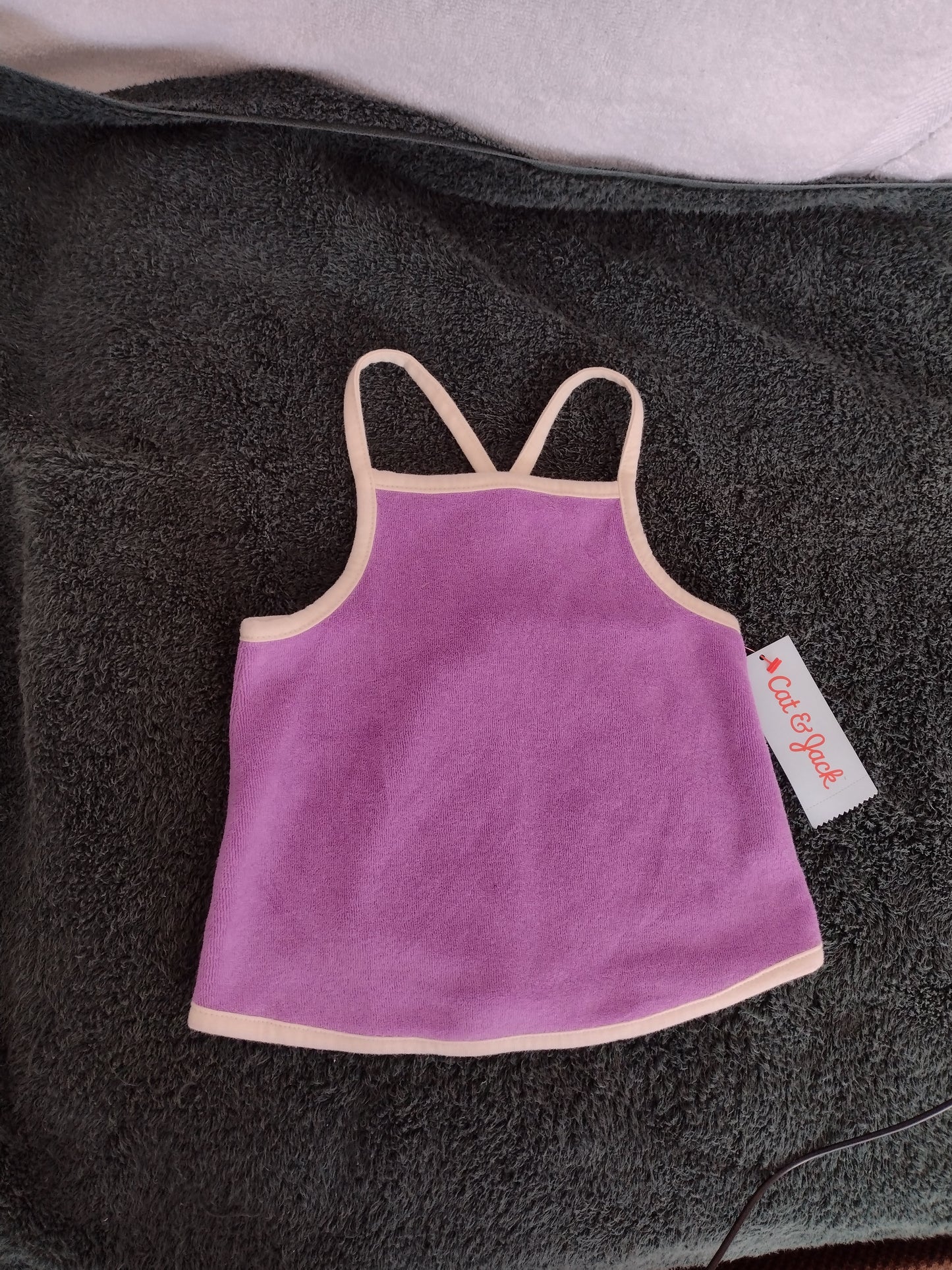 Toddler Girl's Terry Cloth Tank Top Vibrant Orchid Size 18M, and West Coast Green Size 3T