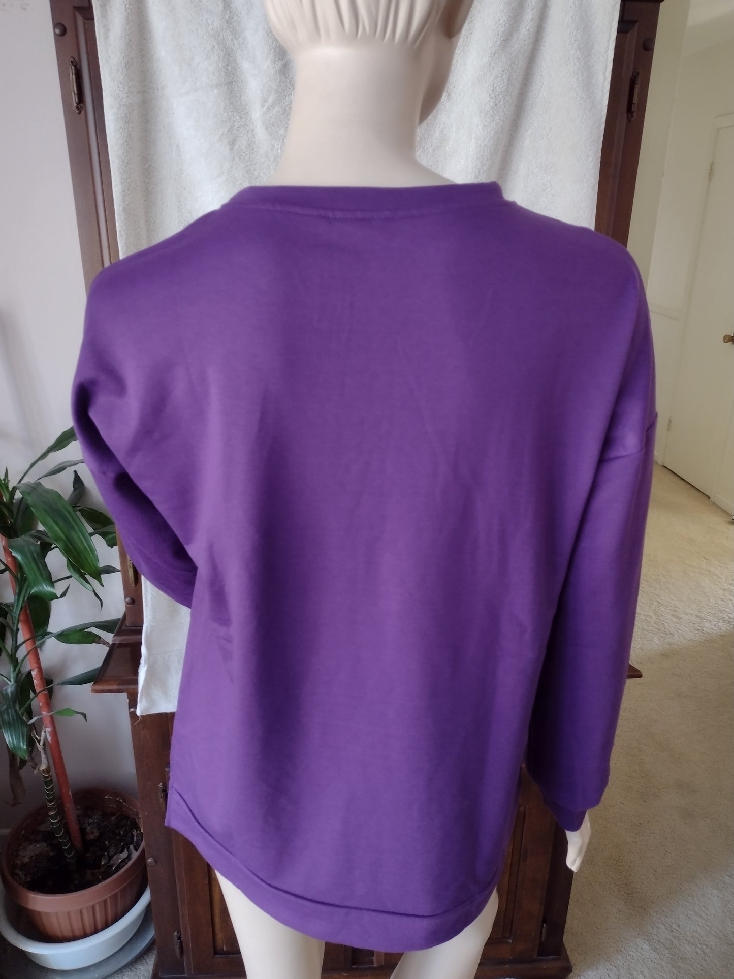 Women's Long Sleeve Pullover Purple Size M