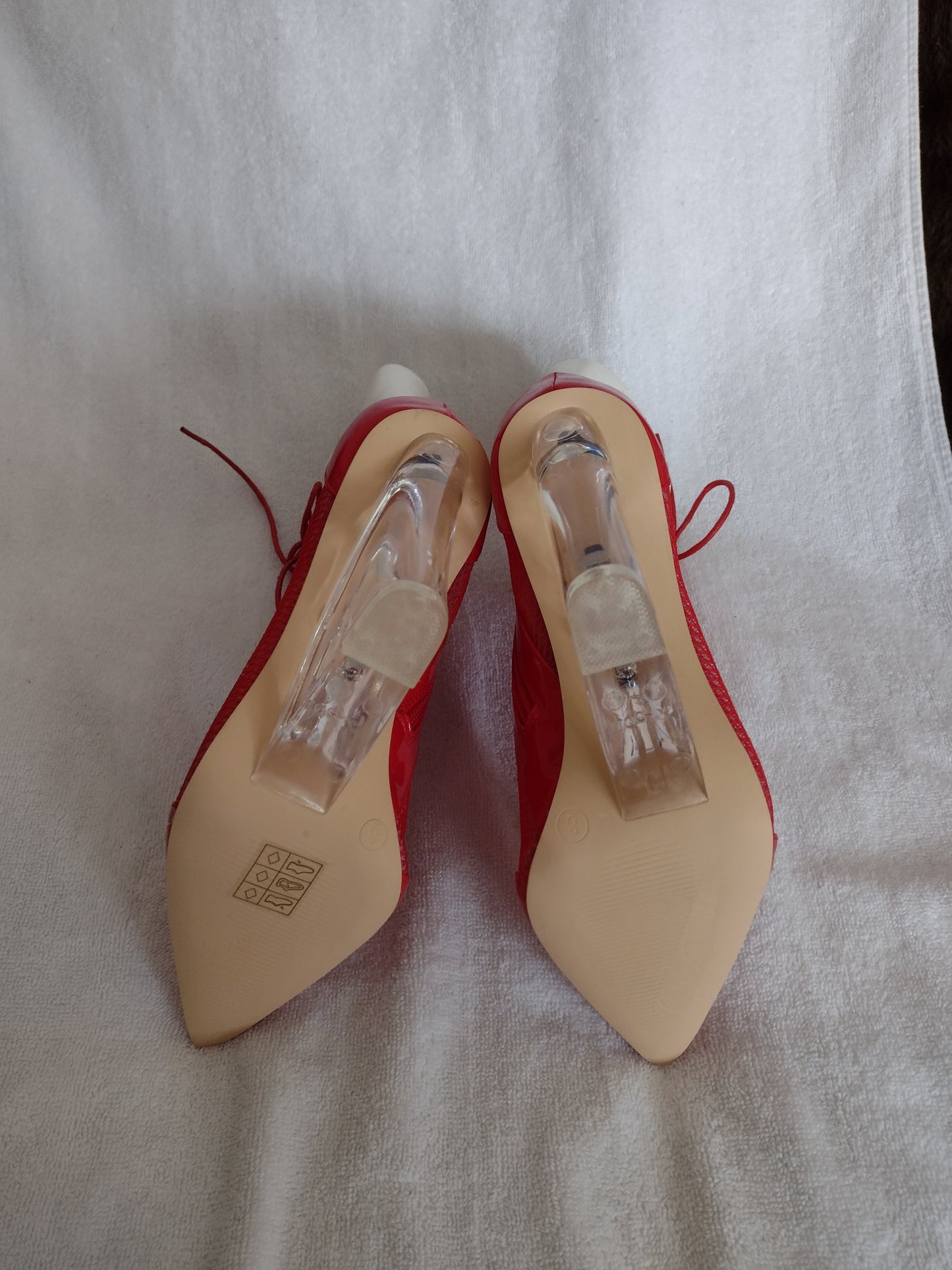 Women's Mid-Calf Ankle Bootie Red/White 312-1 Sizes 5.5, 6, 6.5, 7, 7.5, 8