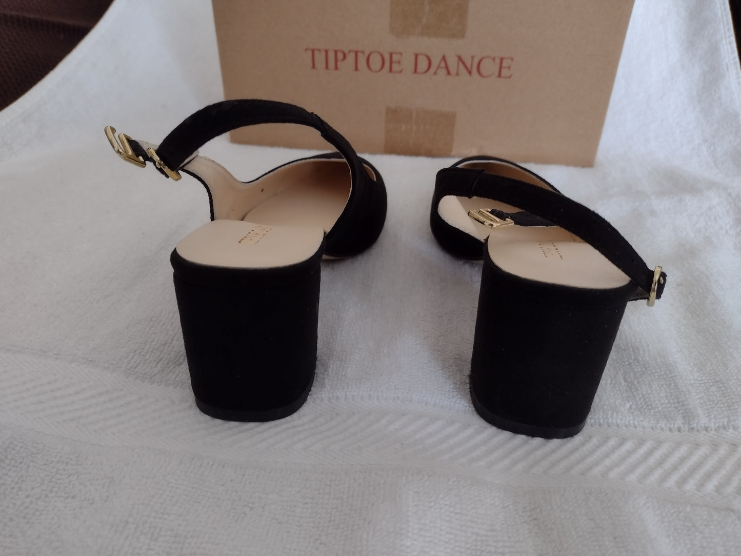 Tiptoe Dance Style 0698-7 Black Velvety Sandal Sizes 6, 7, 7.5, 9, 10