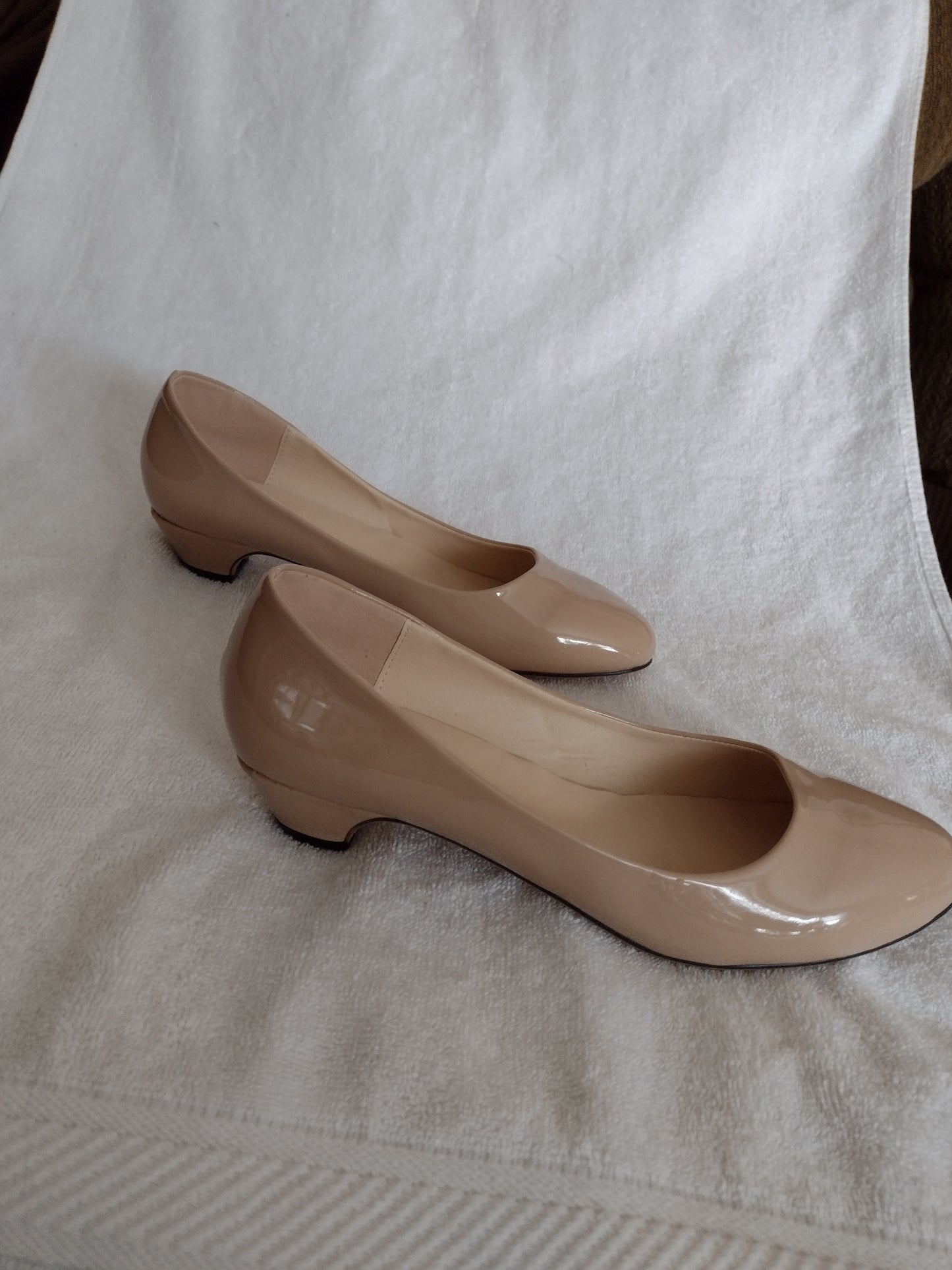 Tiptoe Dance Shiny Heels for Women Style 1046-1 Nude Sizes 9, 10