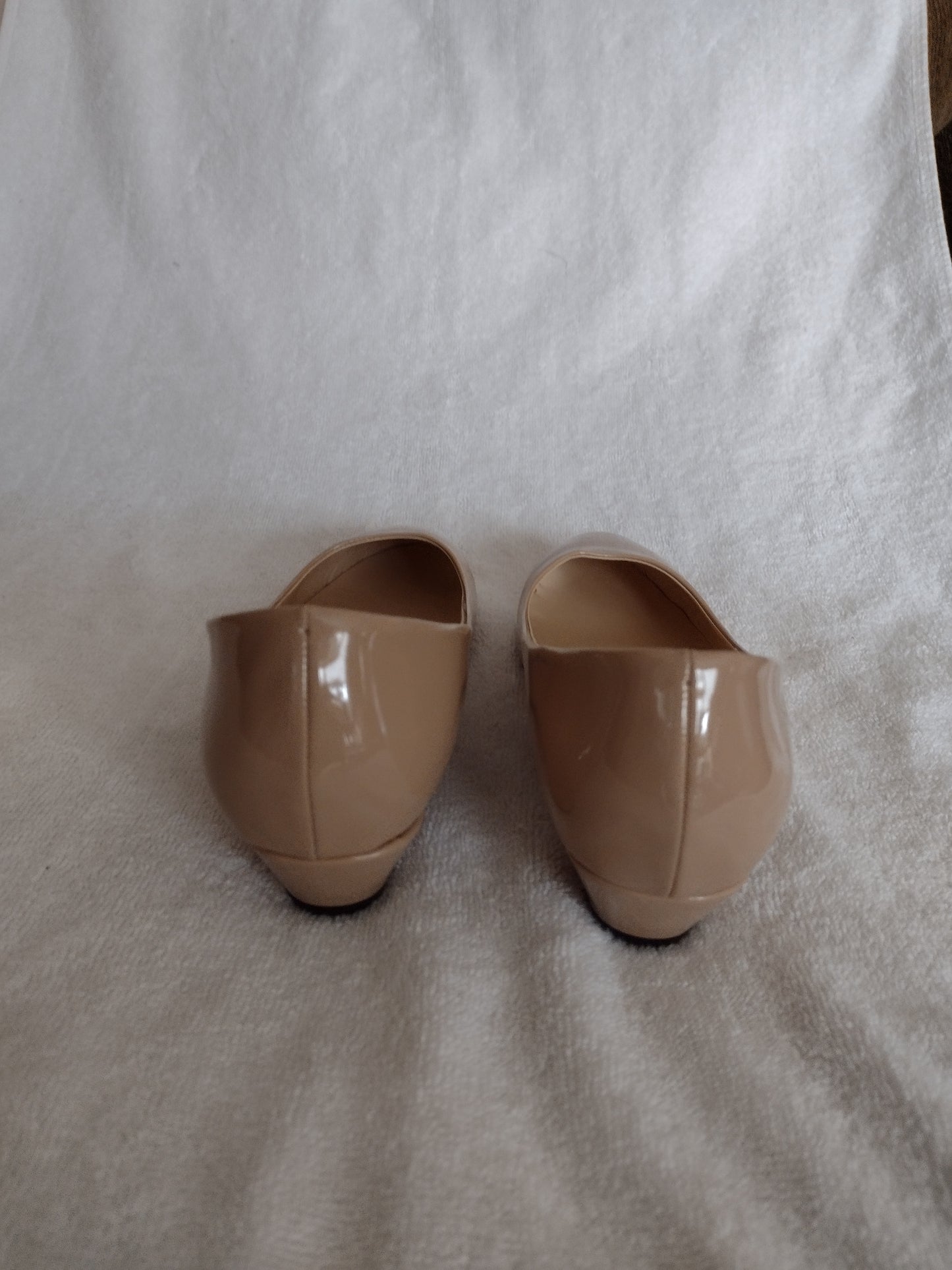Tiptoe Dance Shiny Heels for Women Style 1046-1 Nude Sizes 9, 10