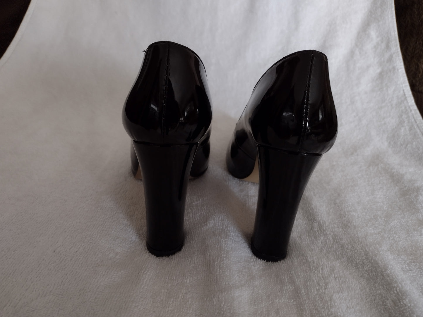 Shiny Black Stiletto Party Dress Shoes by Miss Shoe Style 369-1 Sizes 7, 9