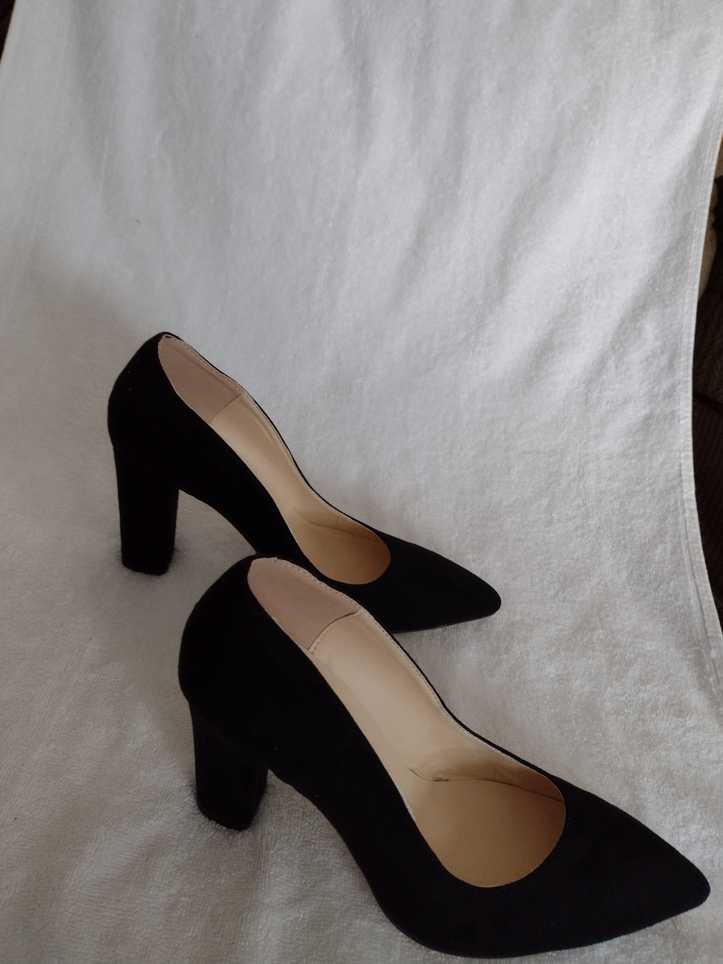 Black Velvet Stiletto Heels Party Dress Shoes by Miss Shoe Style 364-1 Size 9