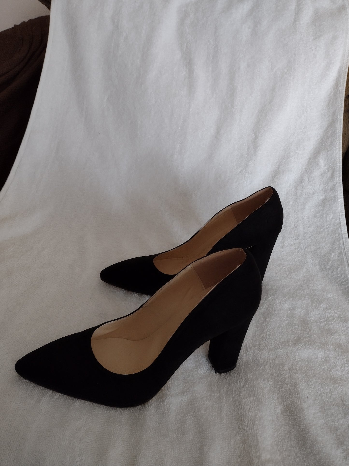 Black Velvet Stiletto Heels Party Dress Shoes by Miss Shoe Style 364-1 Size 9