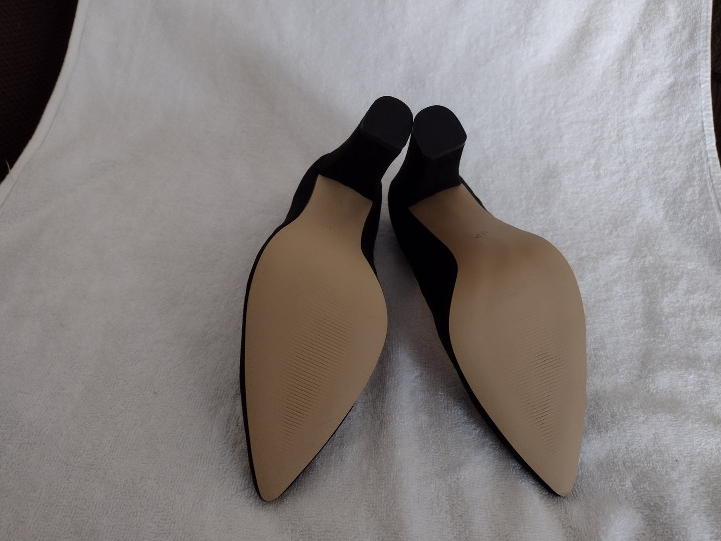 Black Velvet Stiletto Heels Party Dress Shoes by Miss Shoe Style 364-1 Size 9
