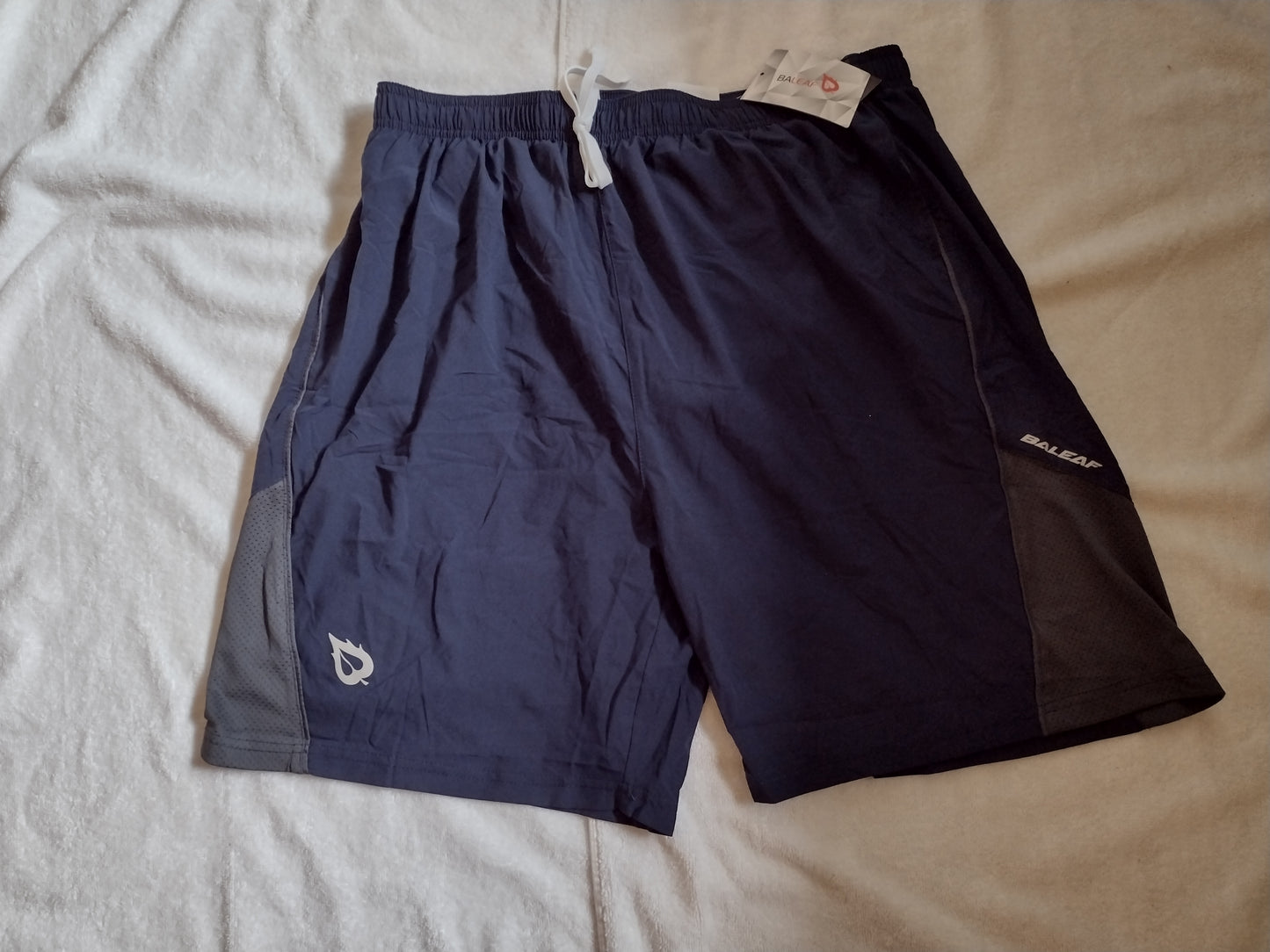 Men's Fitness/Running Shorts with Built-In Briefs by Baleaf Navy Size XL