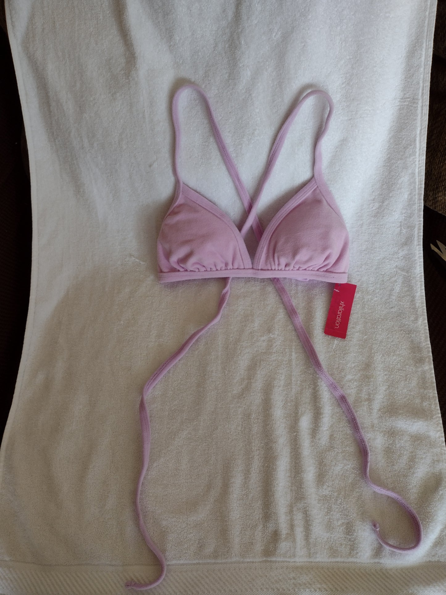 Xhilaration Juniors' Size D/DD (fits 30D-36D & 30DD-36DD) String Bikini Top Violet