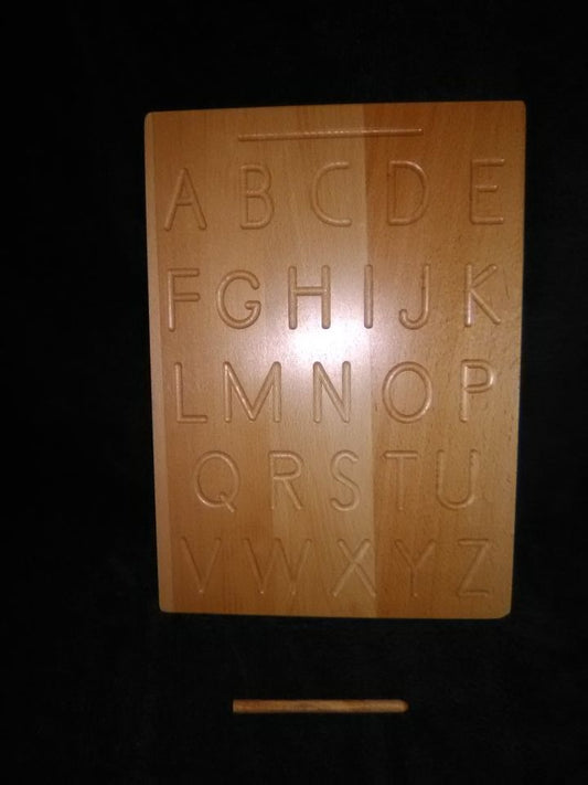 Wooden Uppercase Alphabet Tracing Board