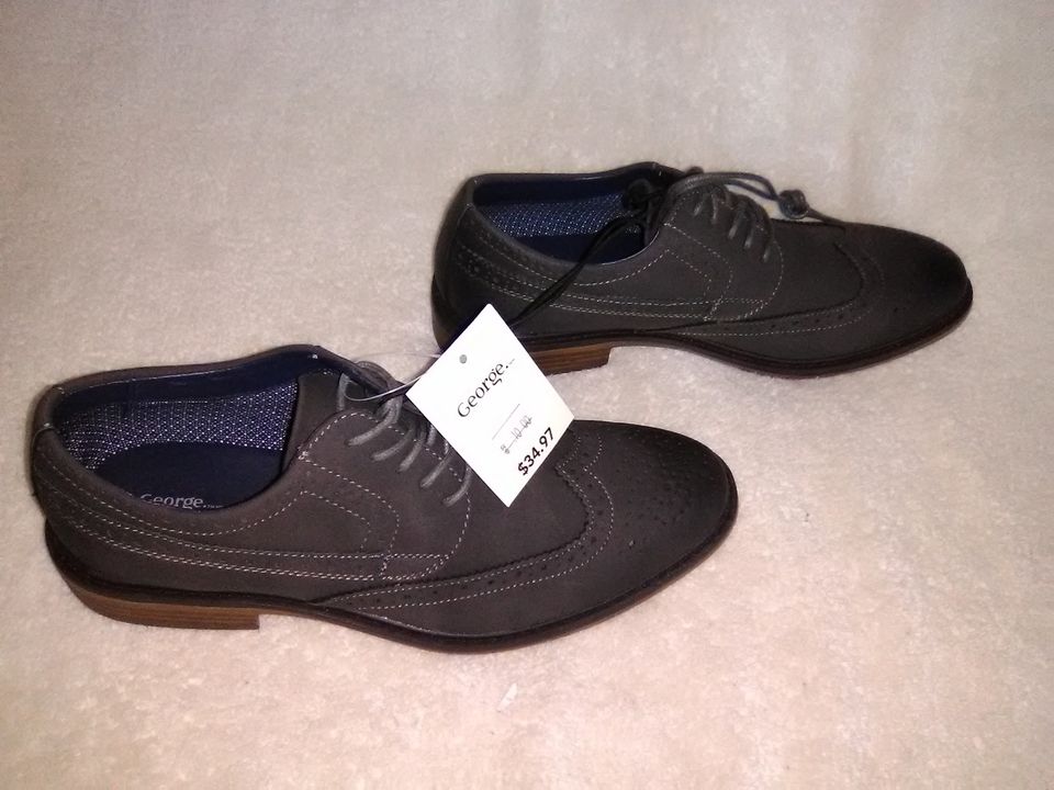 Men's Dark Gray Dress Shoes Size 8