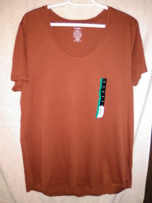 Scoop Neck T's with High-Low Hem in Gold, Rust, Pink, Burgundy Sizes L, XL