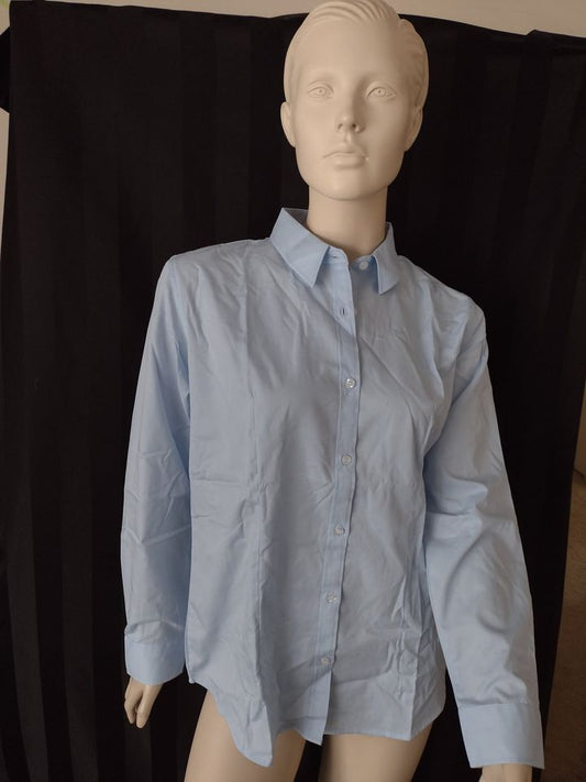 Women's Long Sleeve Powder Blue Shirt Size L (43" Chest)