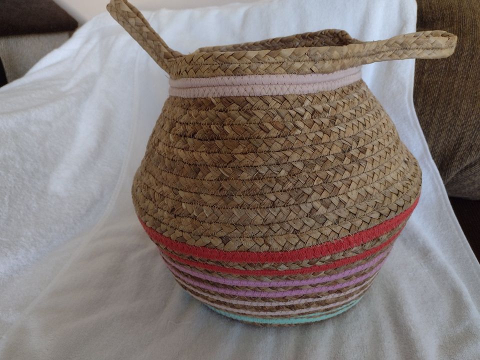 Woven Storage Basket with Handles Collapsible