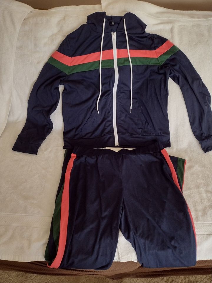 Women's 2Pc. Hooded Tracksuit Size XL Navy