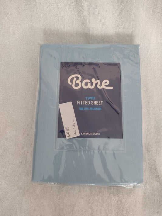 Deep Pocket Fitted Bottom Sheet Twin Blue by Bare Home