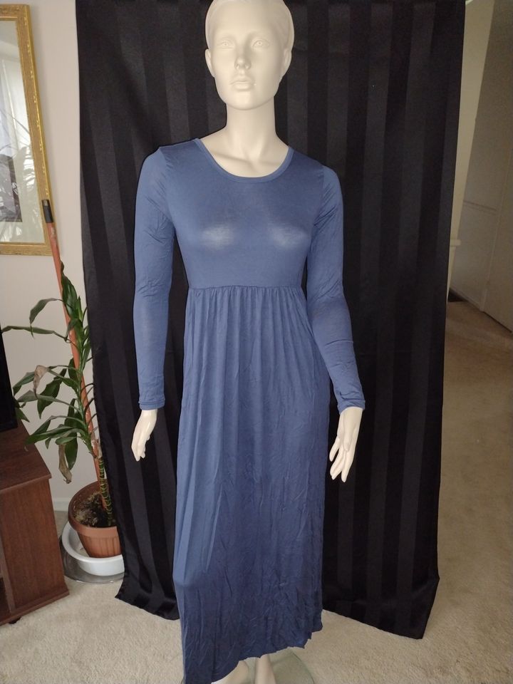 Long Casual Dress Blue Size S