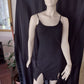 Cotton Rib Knit Bodycon Mini Dress Black Size S