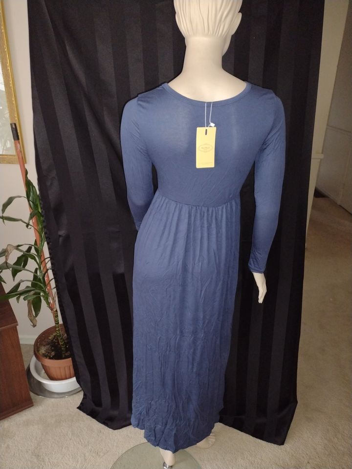 Long Casual Dress Blue Size S