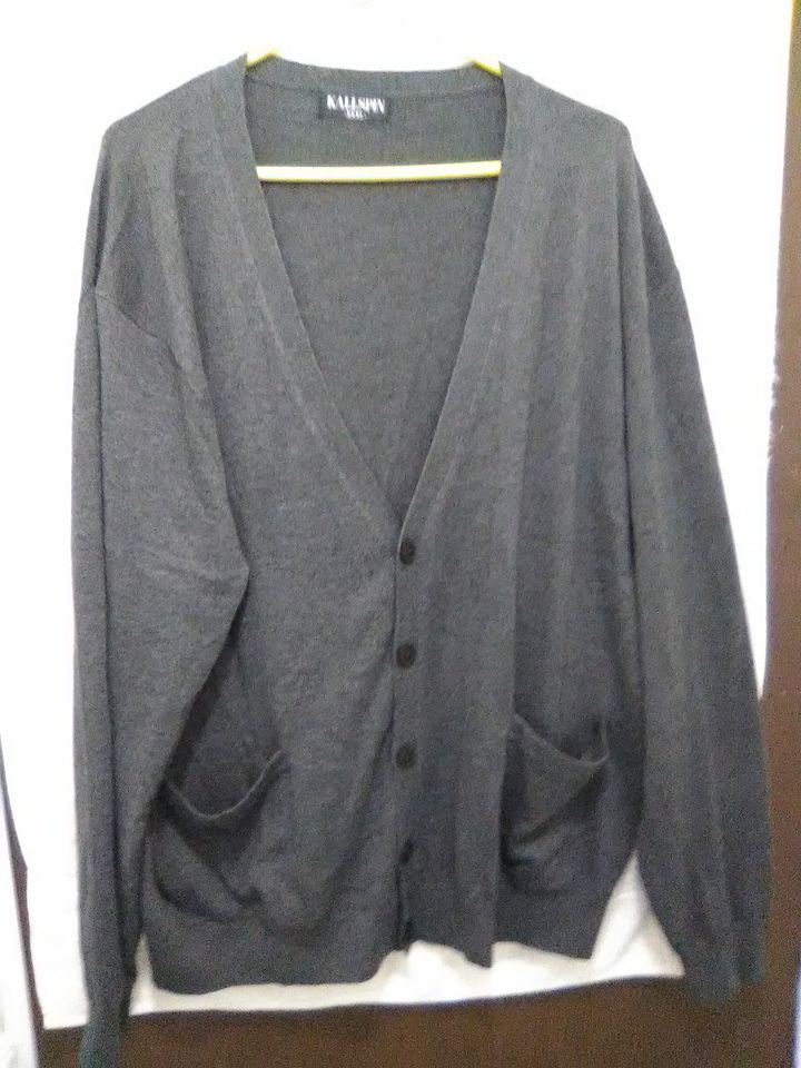 Men's Kallspin Button Front Cashmere Wool Blend Cardigan Size XXXL