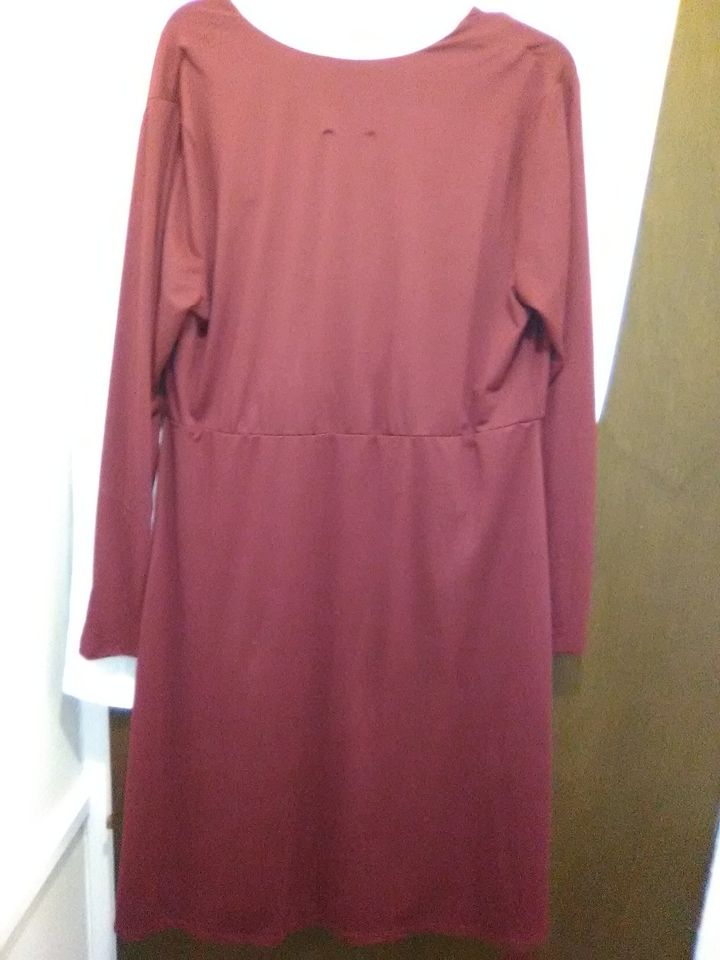 Women's Cross-Over V Neck Dresses Burgundy Sizes S, M, L, XL, XXL