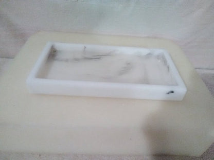 Resin Tray for Bathroom/Kitchen Decor 7.5"L x 4"W x 0.4"H