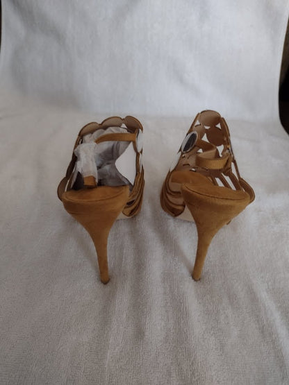 Fancy Gladiator Shoes with Stiletto Heels Yellow  Sizes 6.5, 7, 7.5, 8, 8.5, 10
