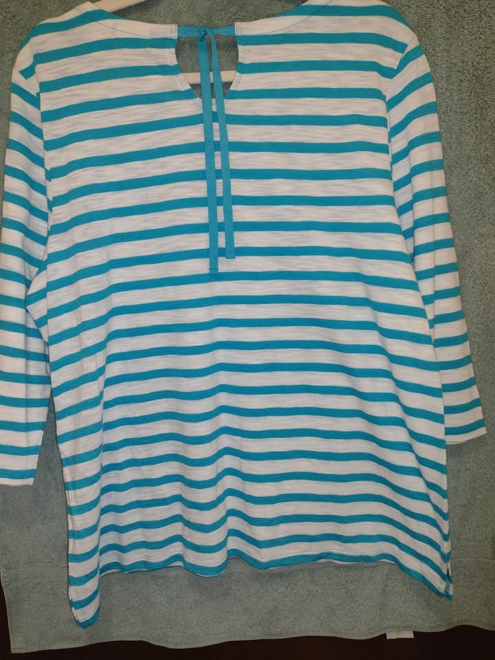 Women's Striped Cotton T Chico's XL(16/18) Petite