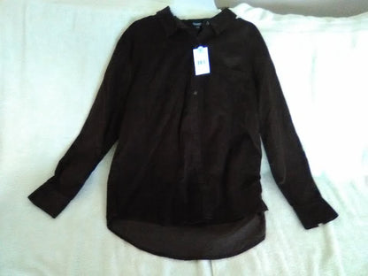 Women's Soft Casual Corduroy Shirts in Pink XL or Dark Brown L, XL, XXL