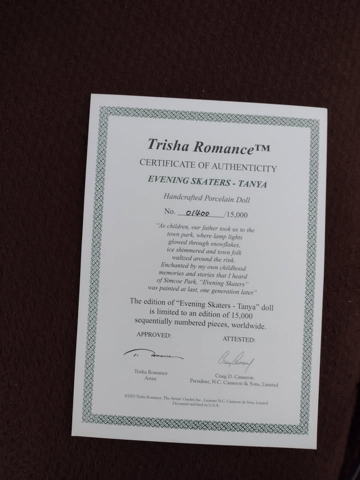 Trisha Romance Porcelain Doll in Box with Certificate