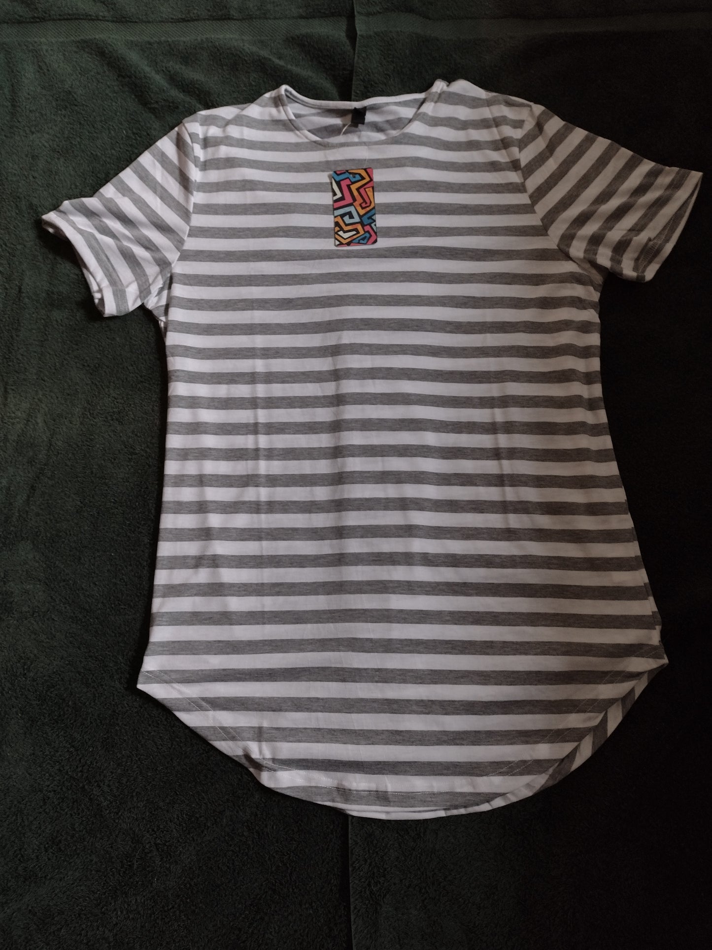 Women's Short Sleeve Striped T-Shirt by Whatlees Size L