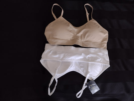 Girl's 2Pk. Seamless Bras by Art Class Size XL Beige, White