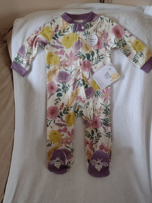 Burt's Bees Baby Footed Sleeper for Sleep & Play 3-6M