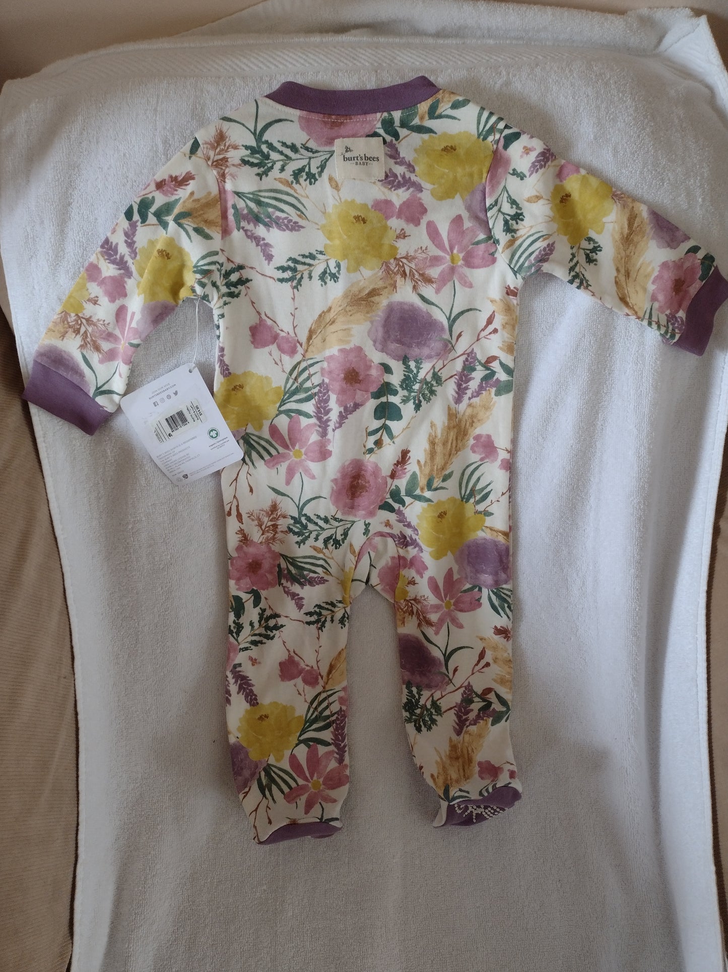 Burt's Bees Baby Footed Sleeper for Sleep & Play 3-6M