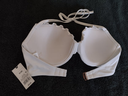 Women's Shade & Shore Bikini Top Size 34DD White