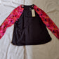 Women's Long Sleeve Swim Shirt by All In Motion Black w Floral Sleeves Size 1X