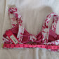 Xhilaration Juniors' Bikini Tops Pink & White Floral Sizes XS (00), M (4-6), XL (12-14)