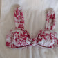 Xhilaration Juniors' Bikini Tops Pink & White Floral Sizes XS (00), M (4-6), XL (12-14)