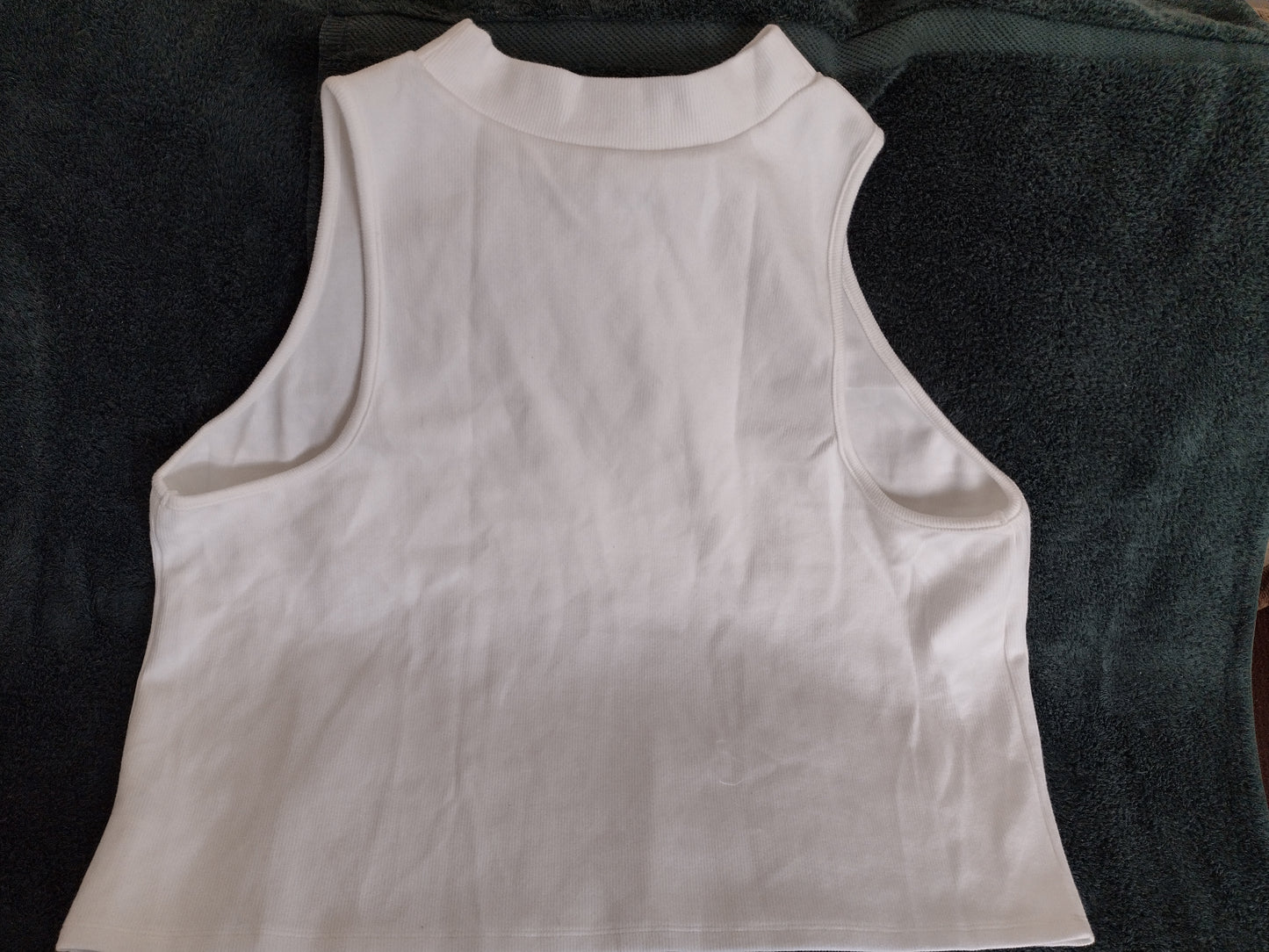 Women's Plus Size Rib Knit Tank Top White Size 4X