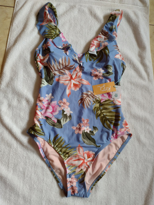 Women's One-Piece Floral Swimsuit by Kona Sol Size M (8-10)