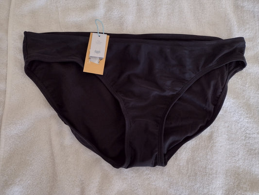 Women's High Coverage Hipster Bikini Bottoms Size XL (16-18) Black