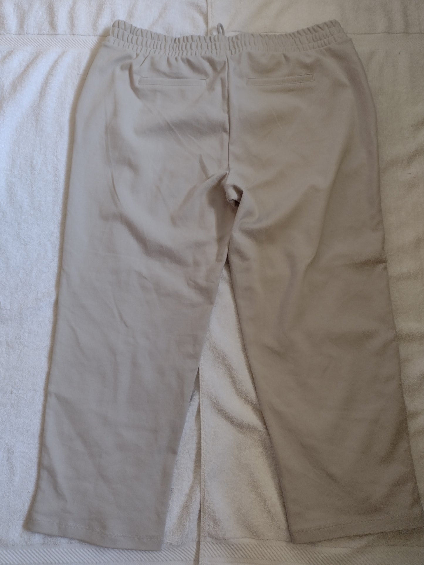 Women's Pull-On Tie Waist Pants Light Gray or Golden Green