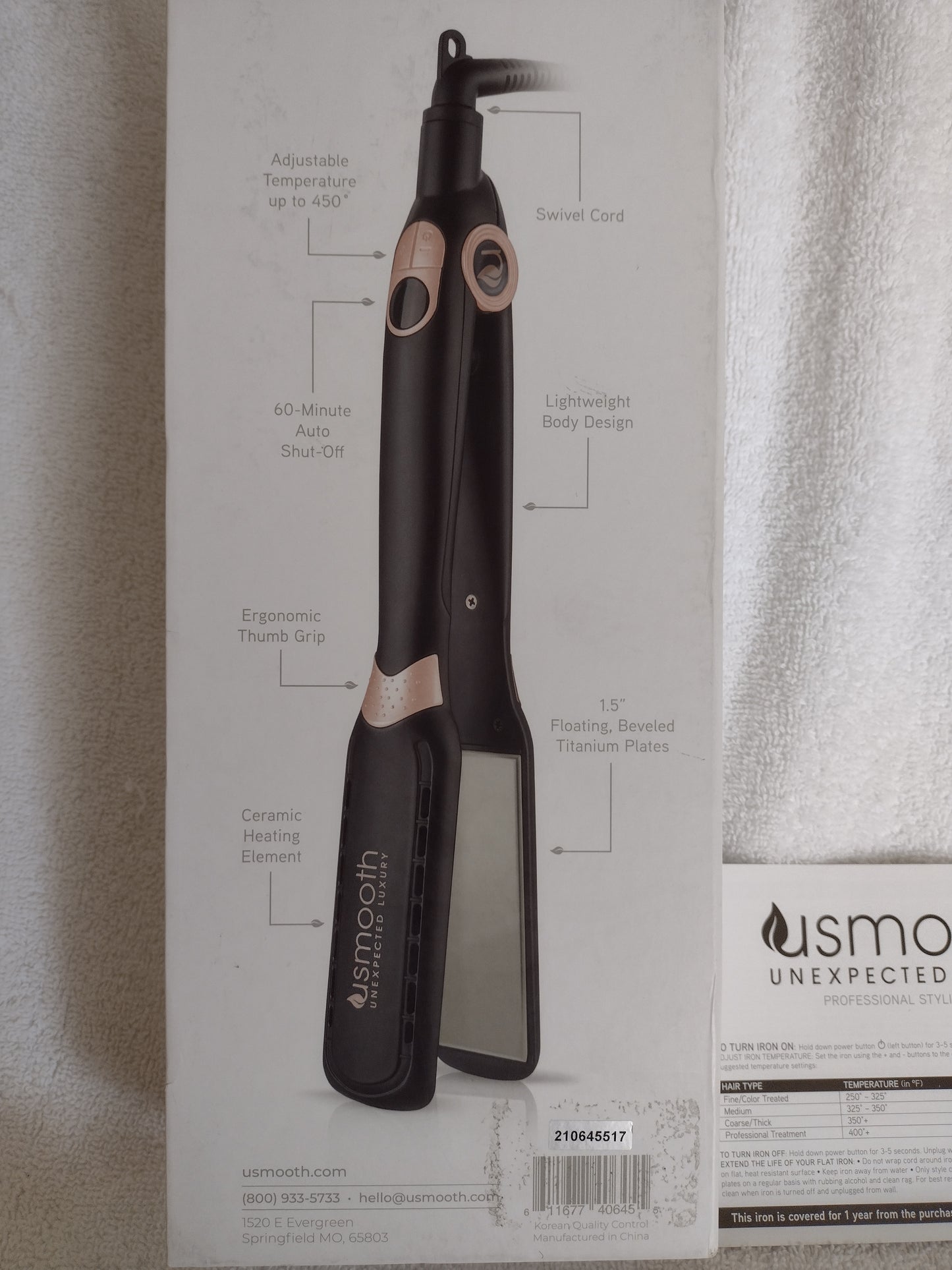 Professional Flat Styling Iron 1.5" by USmooth