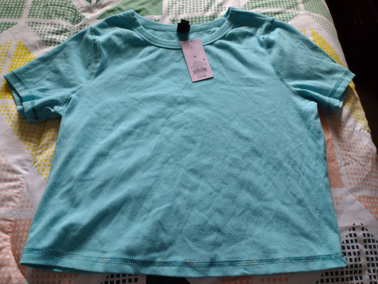 Women's Fitted T-Shirt Size XL Aqua Blue