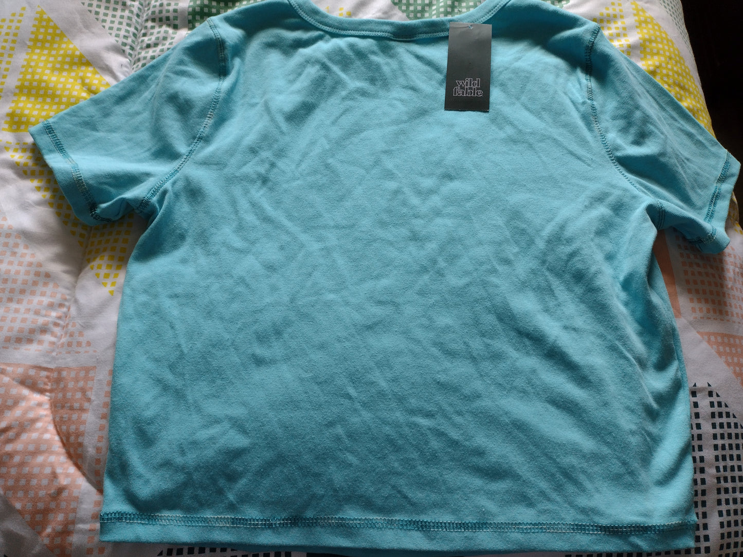 Women's Fitted T-Shirt Size XL Aqua Blue