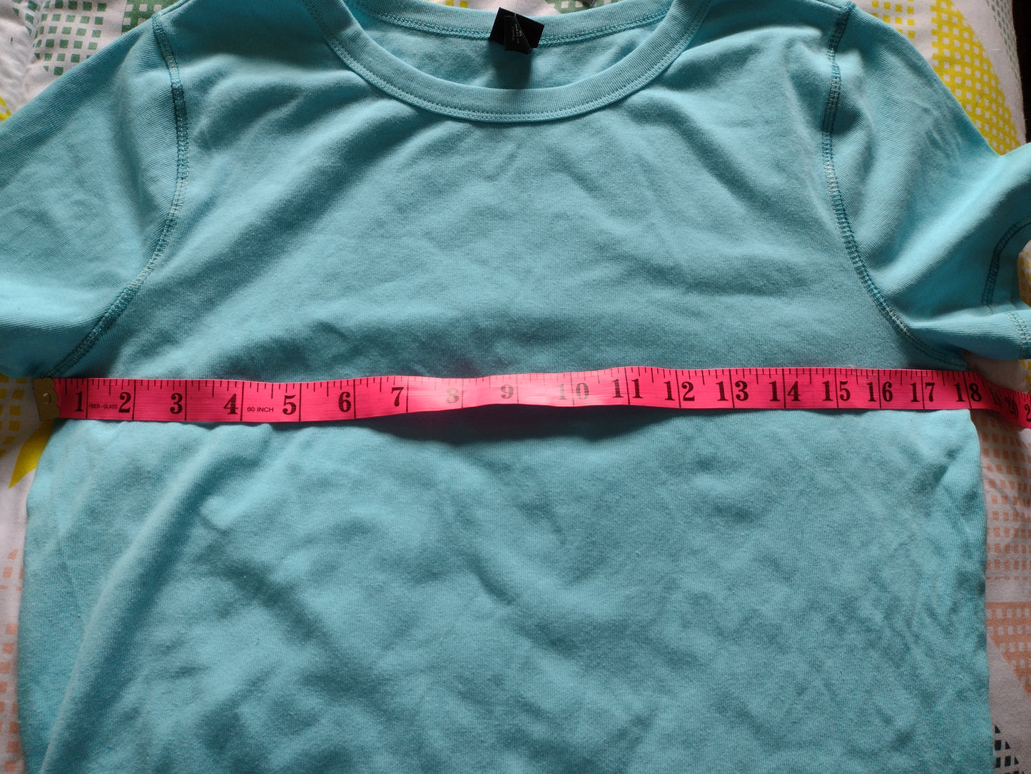 Women's Fitted T-Shirt Size XL Aqua Blue