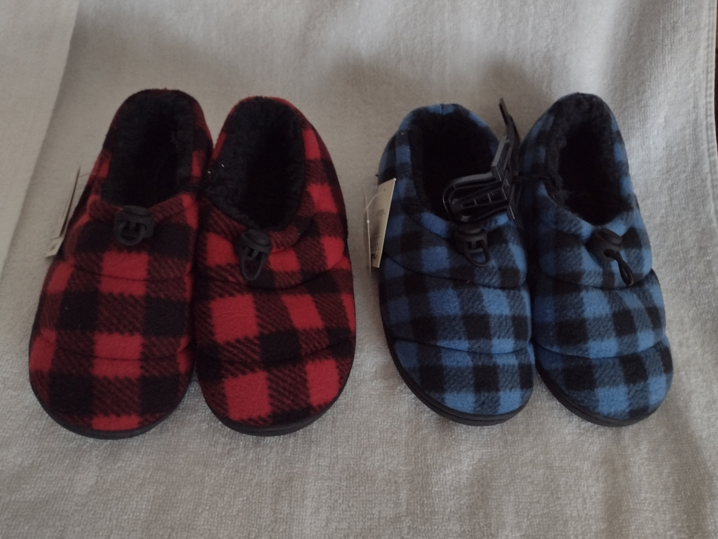 Boys Plaid Slippers Blue/Red Size 13-1