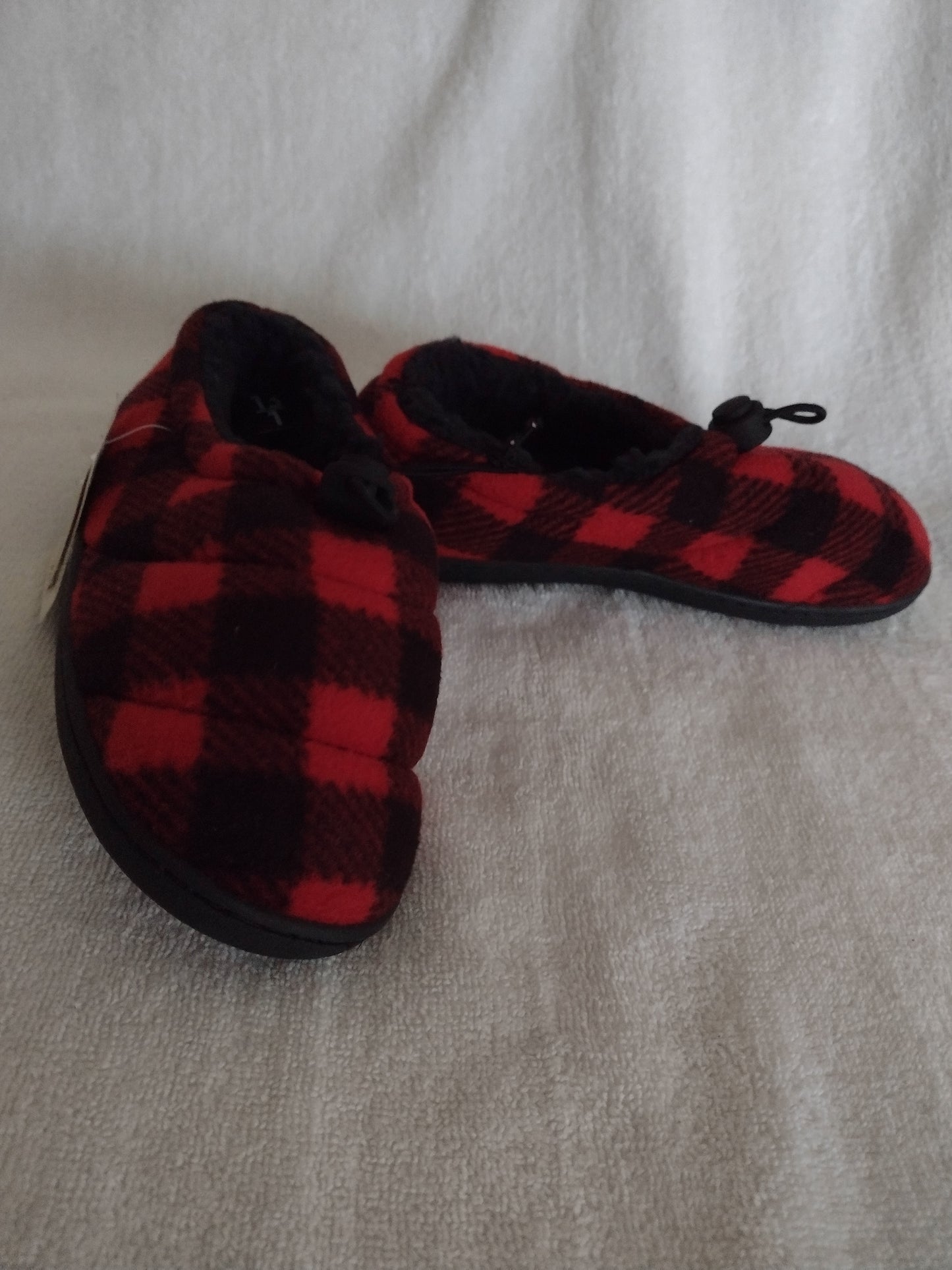 Boys Plaid Slippers Blue/Red Size 13-1