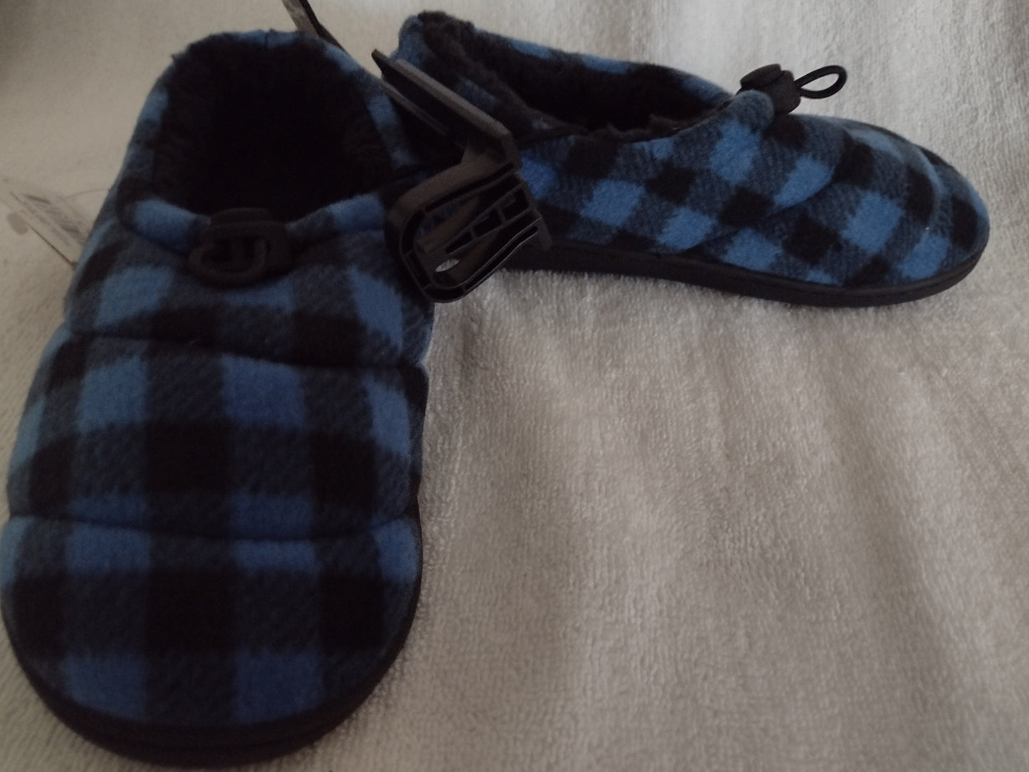 Boys Plaid Slippers Blue/Red Size 13-1