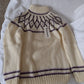 Women's High Neck Sweaters Made in Italy  Off White with Green or Off White with Purple & Wine Size M