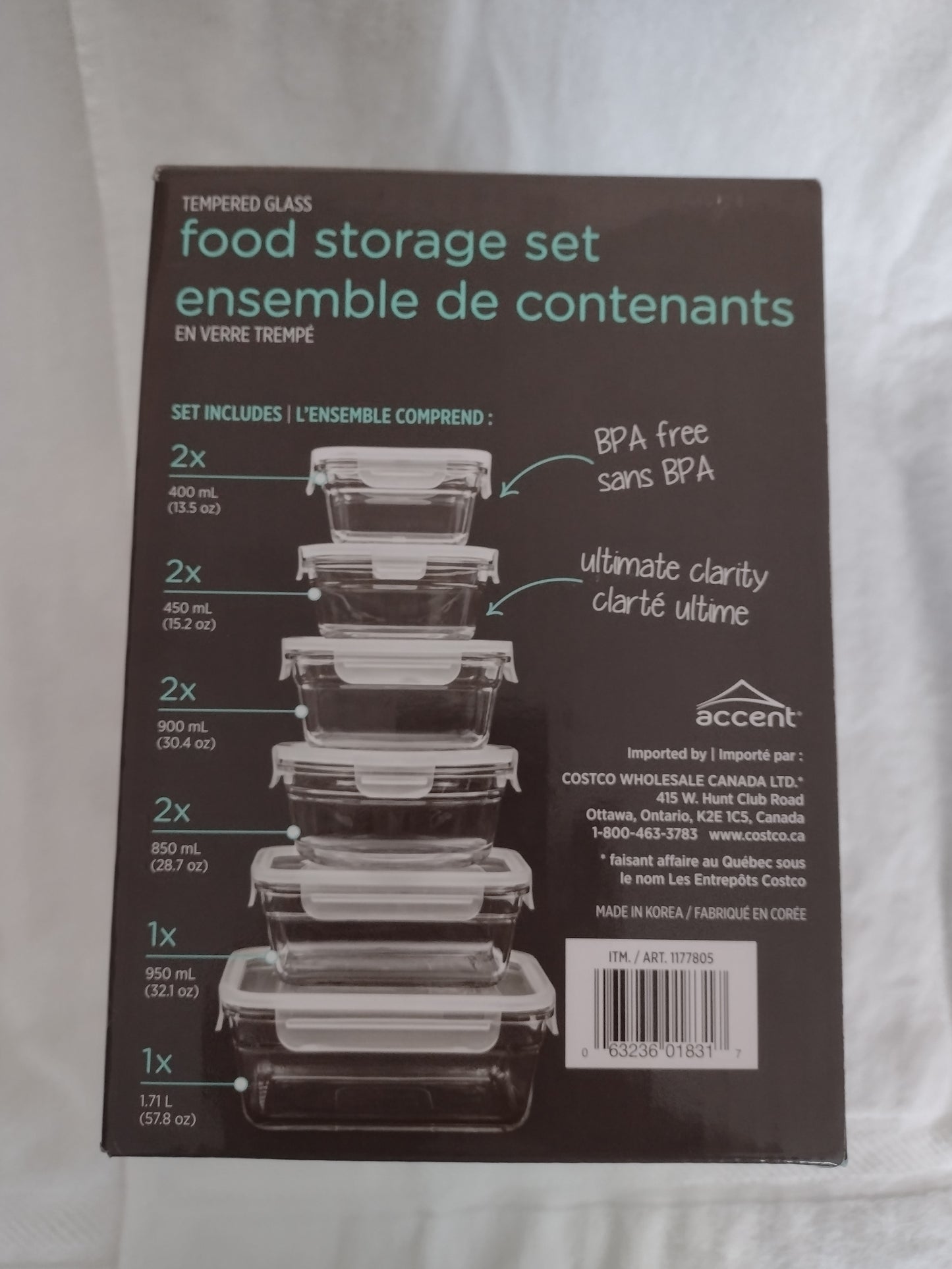 20pcs. Tempered Glass Food Storage Containers Glasslock by Accent